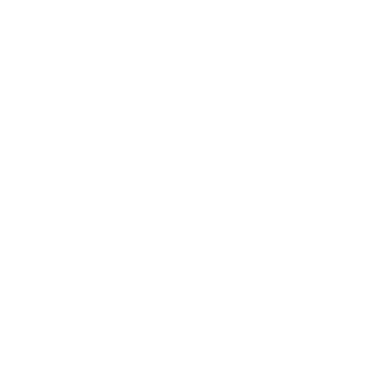 Logo of two dresses in a circular frame on a black background